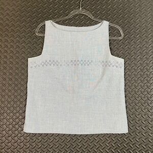 Vintage Leslie Belle Petite Light Blue Tank Top Blouse‎ Top Women's Size 10P
